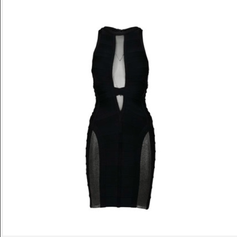 Herve Leger bandage dress mesh black